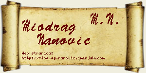 Miodrag Nanović vizit kartica
